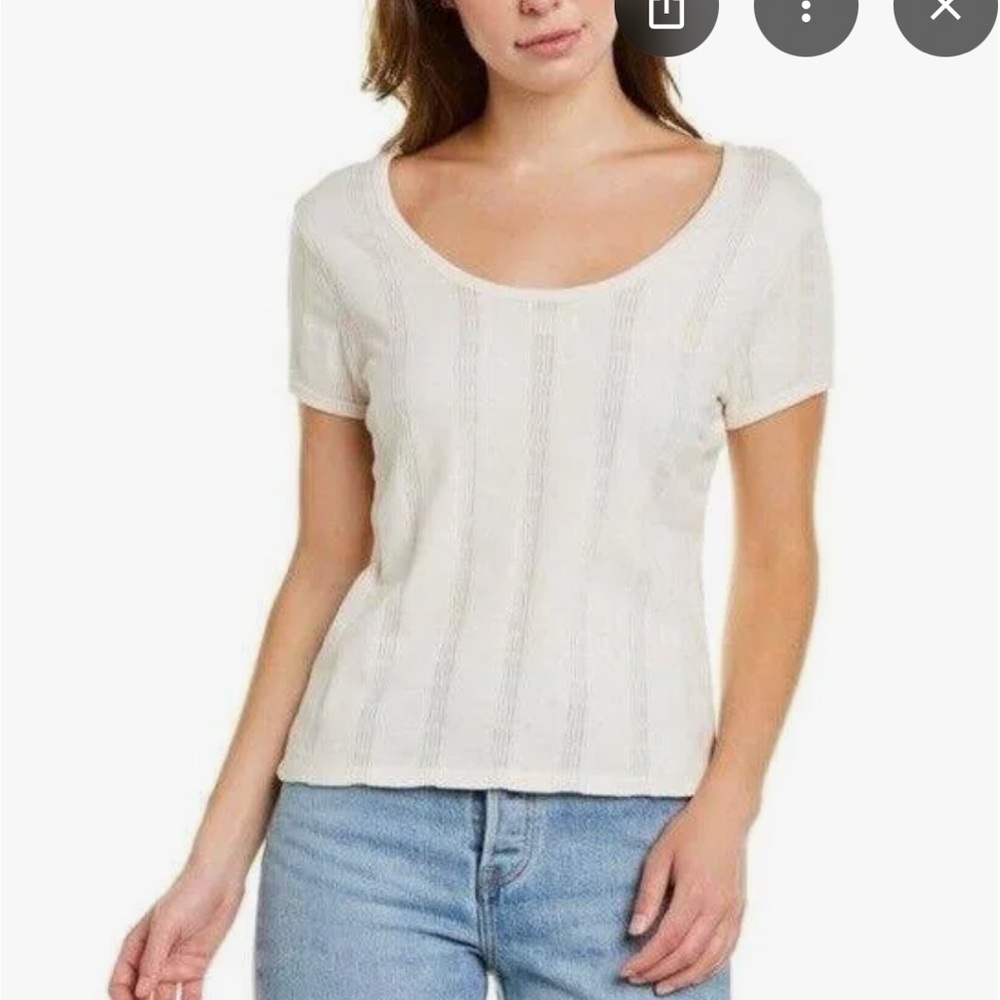 Madewell Ivory Ribbed T-Shirt